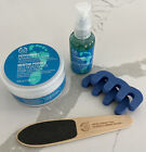 THE BODY SHOP PEPPERMINT FOOT SOAK COOLING SPRAY FILE AND TOE SEPARATERS