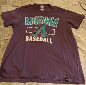 ARIZONA DIAMONDBACKS Baseball '47 Brand Athletic Workout LARGE Purple MLB Shirt - Picture 1 of 2