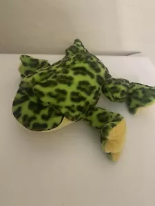 Ganz Webkinz Bullfrog Plush Stuffed Animal Spotted Frog 10" Green Yellow Black - Picture 1 of 6