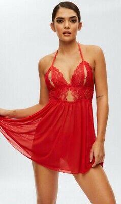 Ann Summers Diamond Kiss Chemise Red Size X Small 6 - Lingerie • 29.09€