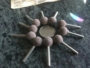 10 die grinder mounted point machine shop metal  abrasive 1/4 x 1/2 ball x 1/2 - Picture 1 of 5