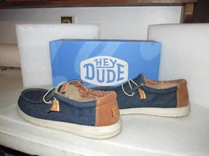 Hey Dude Wally Workwear Denim Loafers Men's Size 13 Navy - Picture 1 of 7
