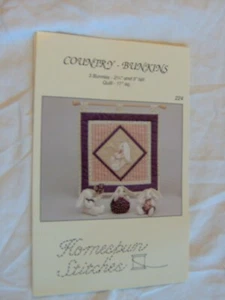 COUNTRY BUNKINS BUNNY QUILT PATTERN STUFFED RABBIT PATTERN Homespun Stitches 3D  - Picture 1 of 3