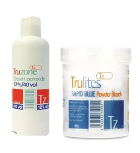 12%Truzone Cream Peroxide 250ML(40 vol)& Trulites Rapid Bleach Powder 80g Kit. - Picture 1 of 3