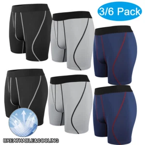 Men Breathable Underwear Moisture-Wicking Mesh Boxer Briefs Performance 3&6 Pack - Picture 1 of 14