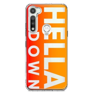 For Motorola Moto G Fast Shockproof Case Funny Text Quote Hella Down - Picture 1 of 6
