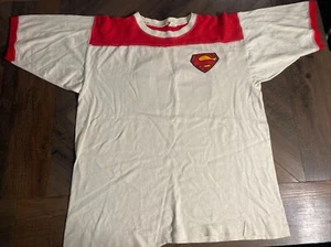 VINTAGE 1970's SUPERMAN Shirt Adult Large #40 Baseball Jersey USA 70s 80s Grail - Picture 1 of 10