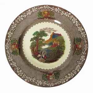 Jenny Lind 1795 Royal Staffordshire Pottery Inglaterra, Plato Marrón 10" - Imagen 1 de 7