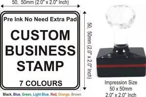 CUSTOM NAME ADDRESS SELF INKING RUBBER LASER STAMP BUSINESS DETAILS READY TO USE - Picture 1 of 9