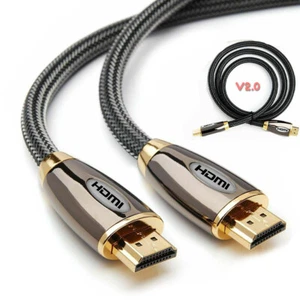 CABLE HDMI 4K PREMIUM 2.0 CHAPADO EN ORO DE ALTA VELOCIDAD CON PLOMO TRENZADO 2160P 3D HDTV UHD - Imagen 1 de 21