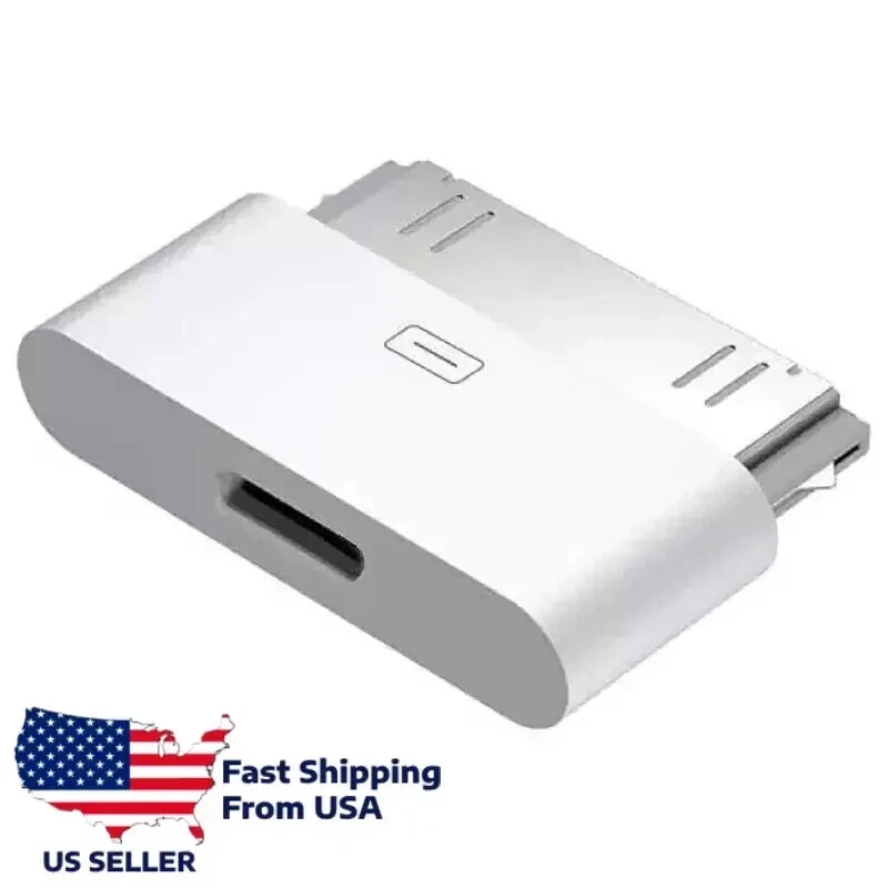 30-Pin Adapter for 8-Pin, USB-C, Micro-USB, USB to iPhone 4/4S iPad 2/3  iPod - Image 1 of 1
