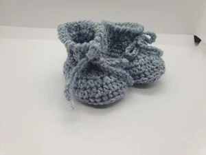 SCARPINE NEONATO UNCINETTO BABY BOOTIES CROCHET 0/3 MESI FATTE A MANO - Foto 1 di 1