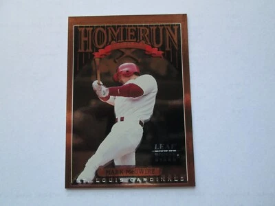 Tarjeta insertada Mark McGwire 1998 Leaf Rookies and Stars Homerun Derby # 8/2500 Foto 1 de 2