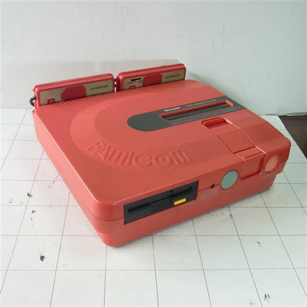Twin Famicom Disk System Sharp Game Console Vermelho AN-500R Funcionando Provado - Imagem 1 de 4