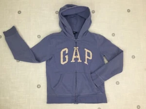 Gap Fleece Hooded Zip Front Sweatshirt Periwinkle Blue Purple Girls Sz XXL 14-16 - Picture 1 of 5
