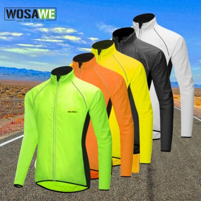 WOSAWE Cycling Windproof Waterproof Jacket Bike Racing Reflective Wind Jersey - Image 1 of 4