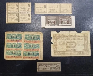 LOTE PERIODO GUERRA CIVIL.  SELLOS, VIÑETAS Y BILLETE LOCAL - Picture 1 of 2