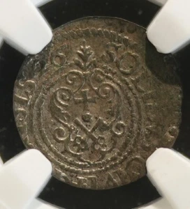 LIVONIA RARE 1626 1 Solidus Silver MONEY COIN NGC AG II Sweden Riga Crossed Keys - Picture 1 of 4