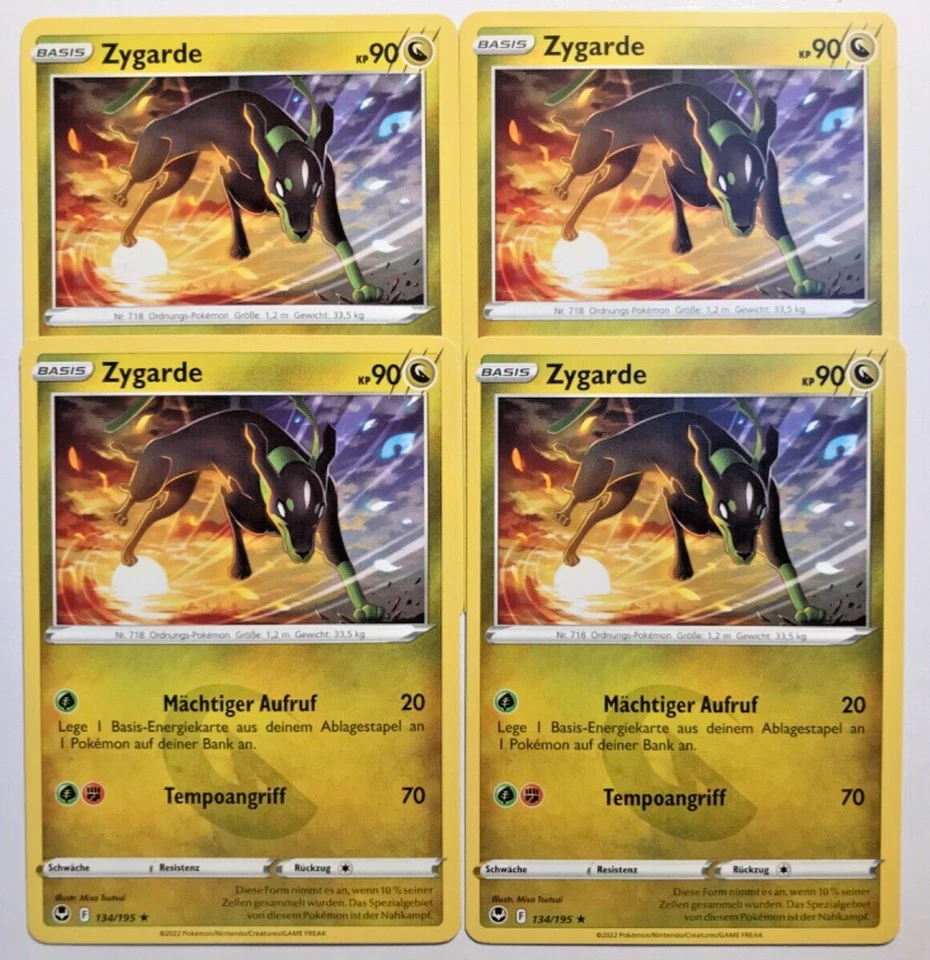 Pokemon Silberne Sturmwinde 4x Zygarde 134/195 Deutsch Neu - Bild 1 von 1