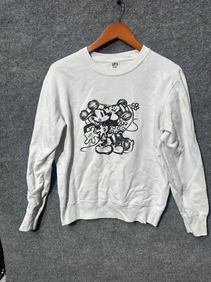Uniqlo x Disney X Joshua Vides Sweatshirt Womens Small White Graphic - Image 1 of 4