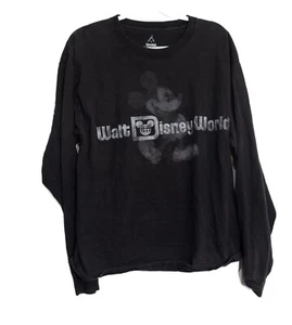 Camisa Walt Disney World Negra Manga Larga con Gráfico de Mickey Mouse Talla L - Imagen 1 de 8