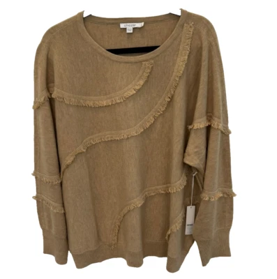 NUEVO CON ETIQUETAS $109 Chico's Talla 4/XXL Pullover Flecos Suéter Carmelo Brezo Foto 1 de 4