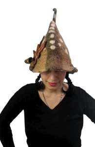 Marrón Bosque Elfo Hada Acorn Woodland Criatura Fairy Sombrero - Imagen 1 de 10