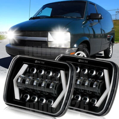 For Chevrolet Astro Express Cargo Van Pair 5X7" 7x6 LED Headlights High-Low DRL - Image 1 of 4