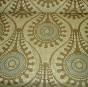 Retro Adorn Khaki Geometric Mid Century Modern Fabric - Picture 1 of 5