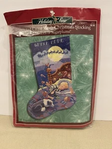 Holiday Time Bucilla Stocking Kit Visions Of Sugarplums Cross Stitch 18" opened - Picture 1 of 11