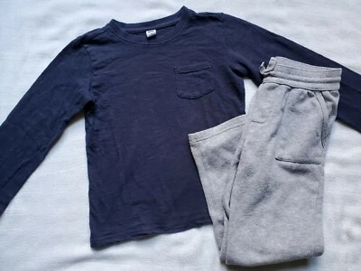Camiseta Janie & Jack azul marino manga larga y joggers grises ~ 5-6* Foto 1 de 4