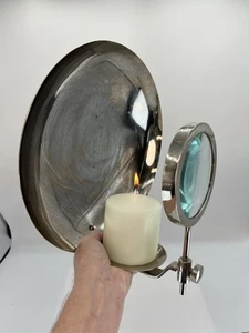Medical Physicians Style Parabolic Magnifying Glass Wall Sconce Candle Holder - Picture 1 of 11