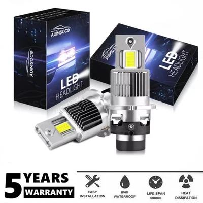 For INFINITI FX45 2005-2008 FX50 2010-2013 LED Headlight Bulb 100000LM D2S White - Image 1 of 4