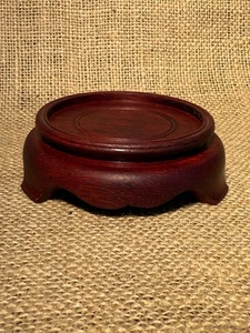 Vintage Chinese Carved Rosewood Wooden Display Stand 4" #A - Ships from USA - Picture 1 of 3
