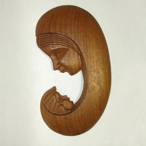 Colgante de pared madre y bebé, Madonna?, orig. talla en madera, ENVÍO GRATIS EN EE. UU. - Imagen 1 de 2