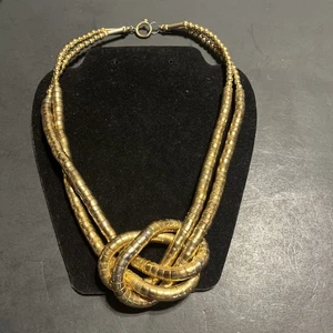Vintage metallische biegbare Schlangenkette Flex Twist goldfarbene Halskette 24 Zoll - Bild 1 von 4