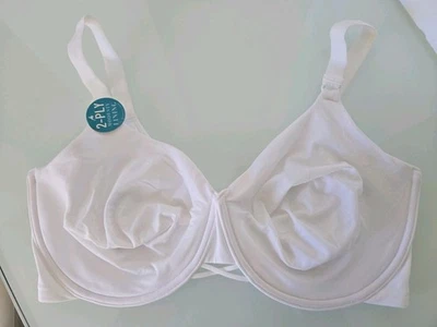 Sujetador blanco con forro modesto suavizante espalda Vanity Fair 38DDD Foto 1 de 4