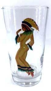 Nude Bar Glass MCM 1950’s Peek A Boo Woman Glass Risque 5" FLAW - Picture 1 of 8
