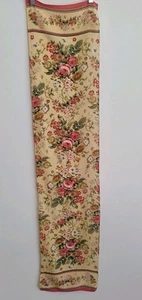 Vintage Silk Floral Jones New York Scarf Beige Pink Green Peach Roses 46x11 - Picture 1 of 9