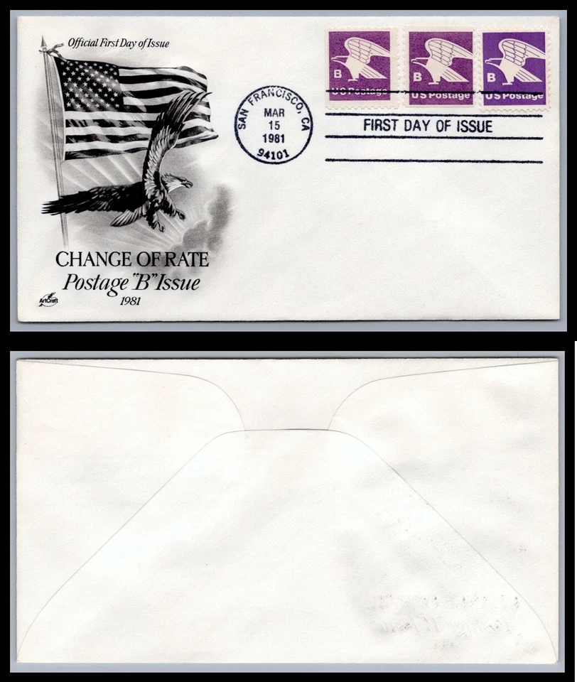US FDC # 1818-1820 "B" Rate (18c)  ArtCraft  L.Cancel 1981, 9Q1124 - Image 1 of 1