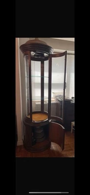 Antique 19th Century, Curved Glass Curio/China /Etagere Display Cabinet - Image 1 of 4