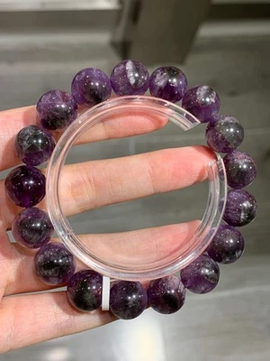 12.5mm Natural Auralite 23 Crystal Quartz Beads Bracelet AAAA - Image 1 of 2