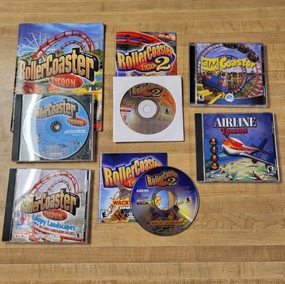 RollerCoaster Tycoon PC Lot  1 + 2 + Loopy Landscapes Wacky Worlds SIM COASTER - Image 1 of 4