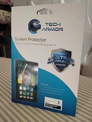 Tech Armor Screen Protector 1  New Kindle Fire Screen Protector 1 Of 3 Remaining - Image 1 of 4