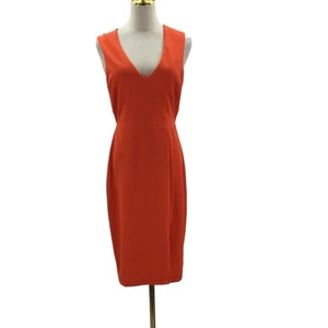B DARLIN SZ 9 10 L orange backless cross back bodycon midi dress NEW B28 - Picture 1 of 6