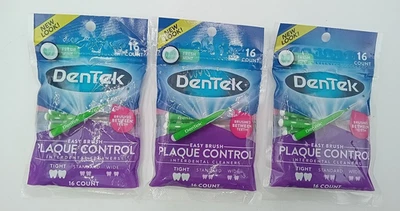 Lot of 3 DenTek Easy Brush Interdental Cleaners, Standard Size Fresh Mint 16ct - Image 1 of 2