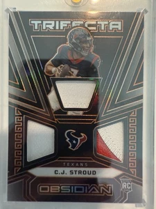 2023 CJ STROUD OBSIDIAN TRIFECTA ELECTRIC ETCH ORANGE SSP RC #TRI-CST/49 - Picture 1 of 2