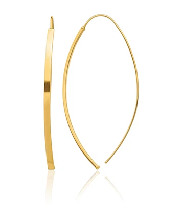 10K Solid Yellow Gold Threader Dangle Earrings - Image 1 of 4