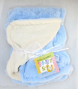 Mimoso Baby & U Dual Lados Azul / Blanco Bebé / Manta De Poliéster 30 "x 40" - Imagen 1 de 3