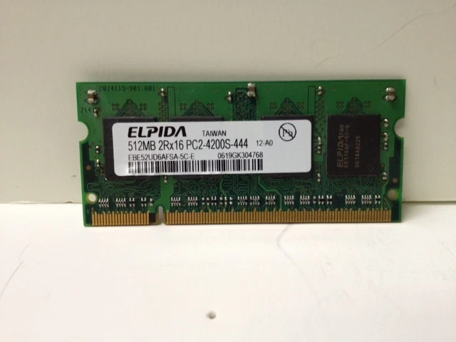Chips HP 414041-001 512 MB PC2-4200 533 MHz DDR2 SO-DIMM OEM-HP ELPIDA *S/H GRATIS* Foto 1 de 2